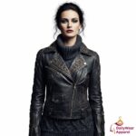 Women’s Premium Sheepskin Studded Motorcycle Leather Jacket
