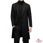 Men’s Winter Wool-Blend Long Overcoat